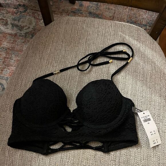 (NWT) Abercrombie & Fitch size 34B black bikini top - Picture 1 of 4